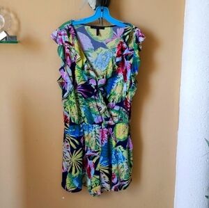 BCBGMaxAzria Tropical Print Romper